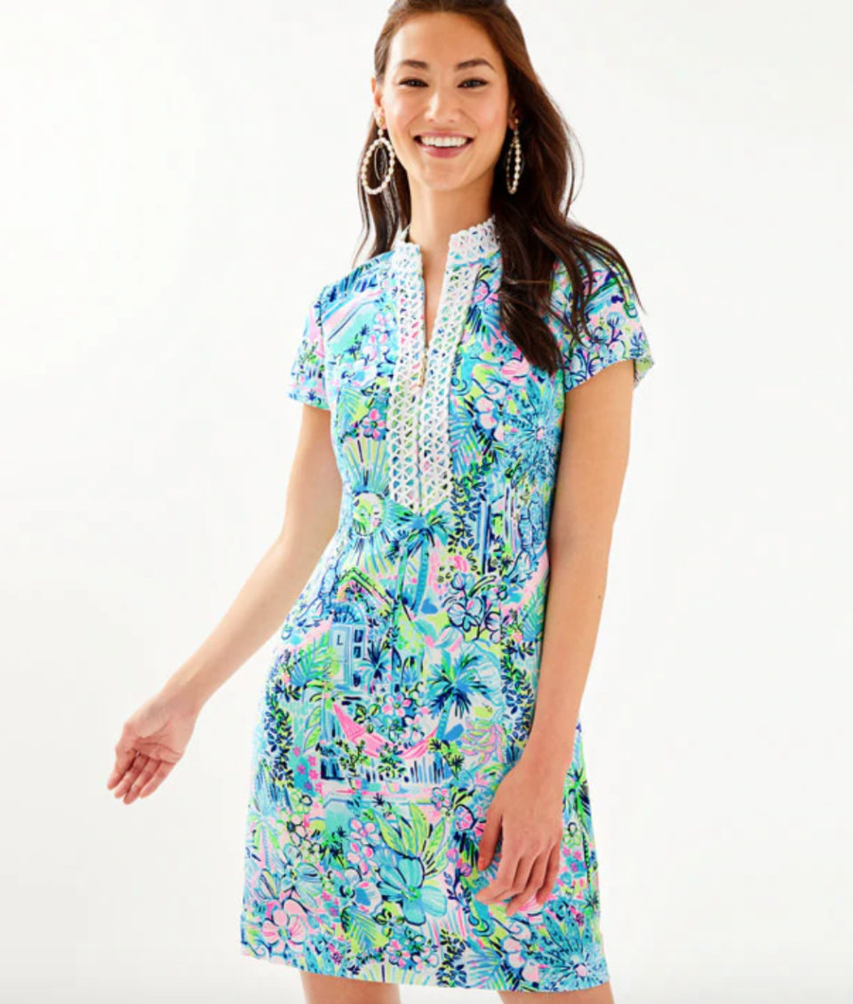 <p><strong>lilly pulitzer</strong></p><p>lillypulitzer.com</p><p><a href="https://go.redirectingat.com?id=74968X1596630&url=https%3A%2F%2Fwww.lillypulitzer.com%2Fadrena-stretch-shift-dress%2F004480.html&sref=https%3A%2F%2Fwww.townandcountrymag.com%2Fstyle%2Ffashion-trends%2Fg31940461%2Flilly-pulitzer-sale-march-2020%2F" rel="nofollow noopener" target="_blank" data-ylk="slk:Shop Now;elm:context_link;itc:0;sec:content-canvas" class="link ">Shop Now</a></p><p>$169.18</p><p><em>Original Price: $228</em></p>