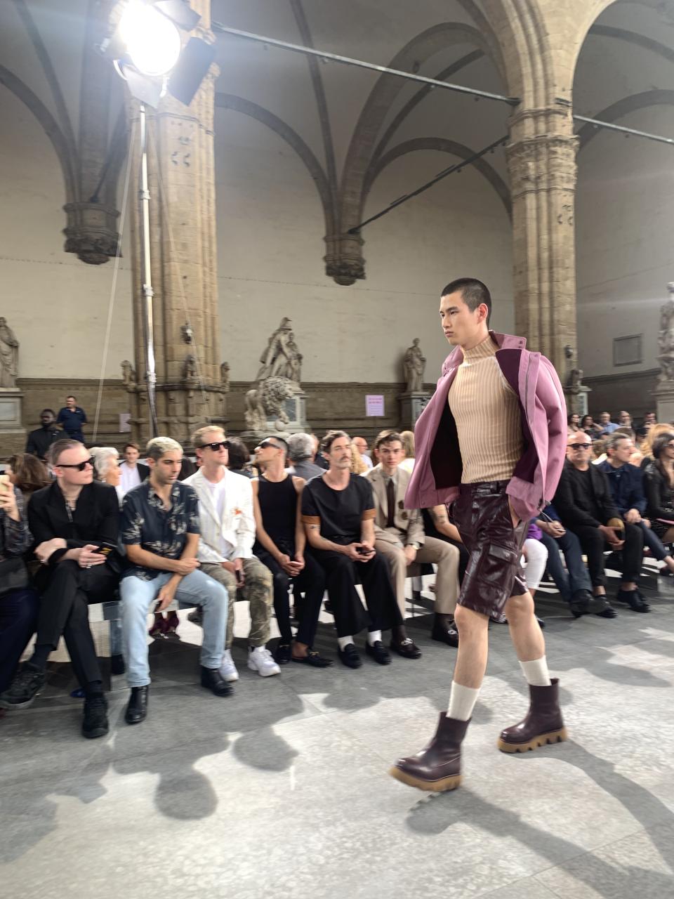 <h1 class="title">Luxe sportswear filled the Salvatore Ferragamo show at Piazza dell Signora.</h1><cite class="credit">Photo: Justin Fernandez</cite>