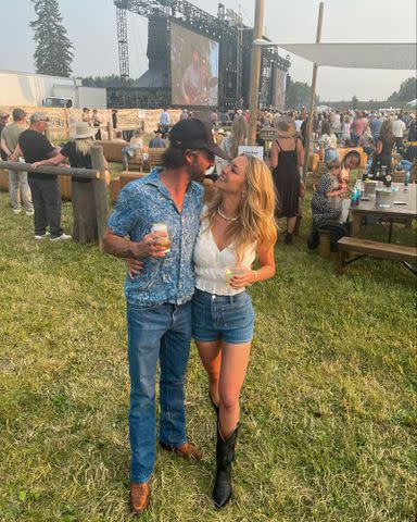 <p>Ryan Bingham Instagram</p> Ryan Bingham and Hassie Harrison at a Colter Wall concert in 2023.