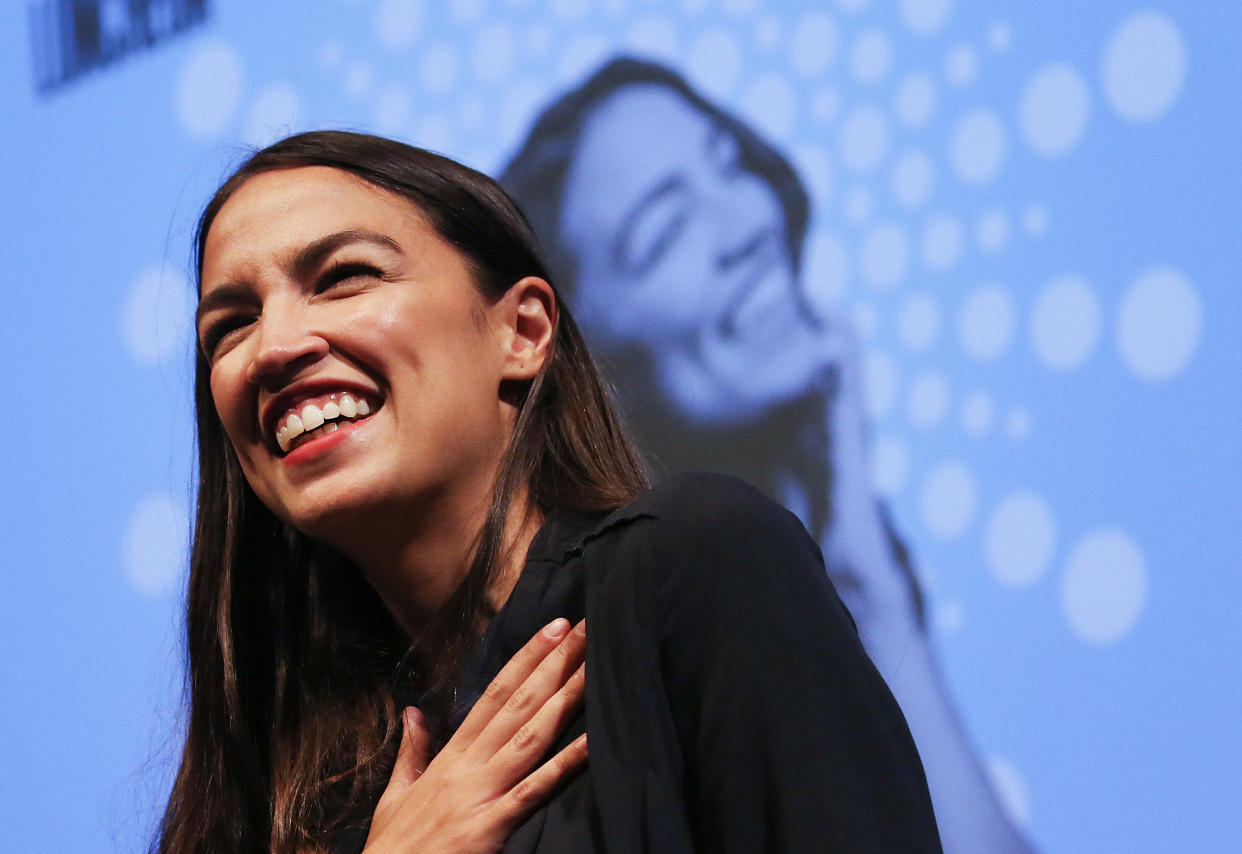 Alexandria Ocasio-Cortez recently shared her skin care routine on social media, which includes double cleansing as a method to wash her face. (Photo: Getty Images)