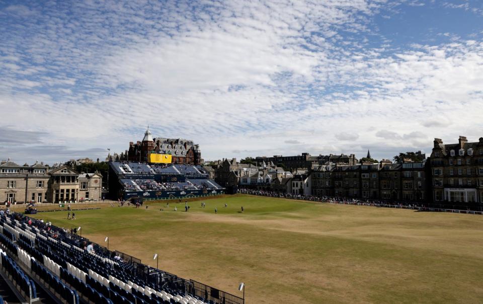 A general view of the 18th green at The Open 2022 at the Old Course, St Andrews (PA)