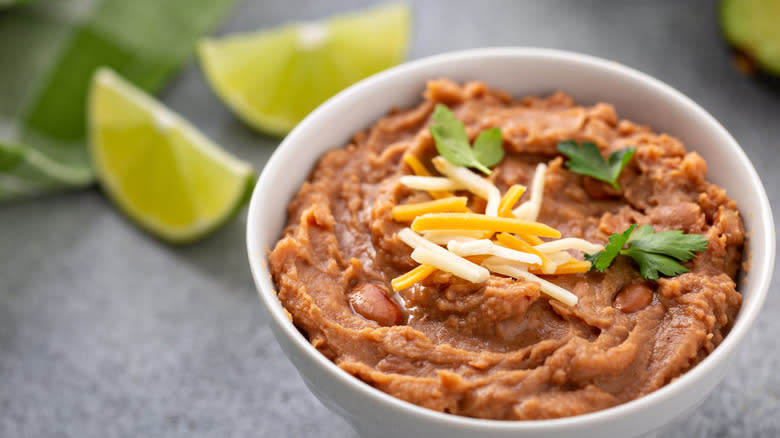 Refried beans in a bowl