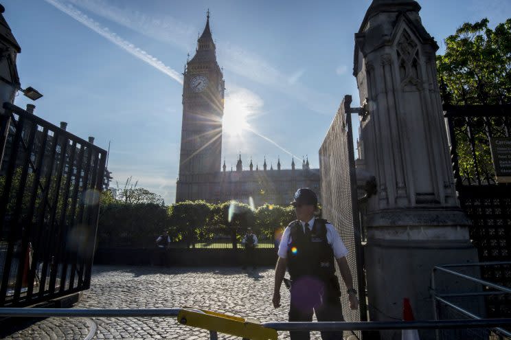 Police officers outside the Palace of Westminster (PA)