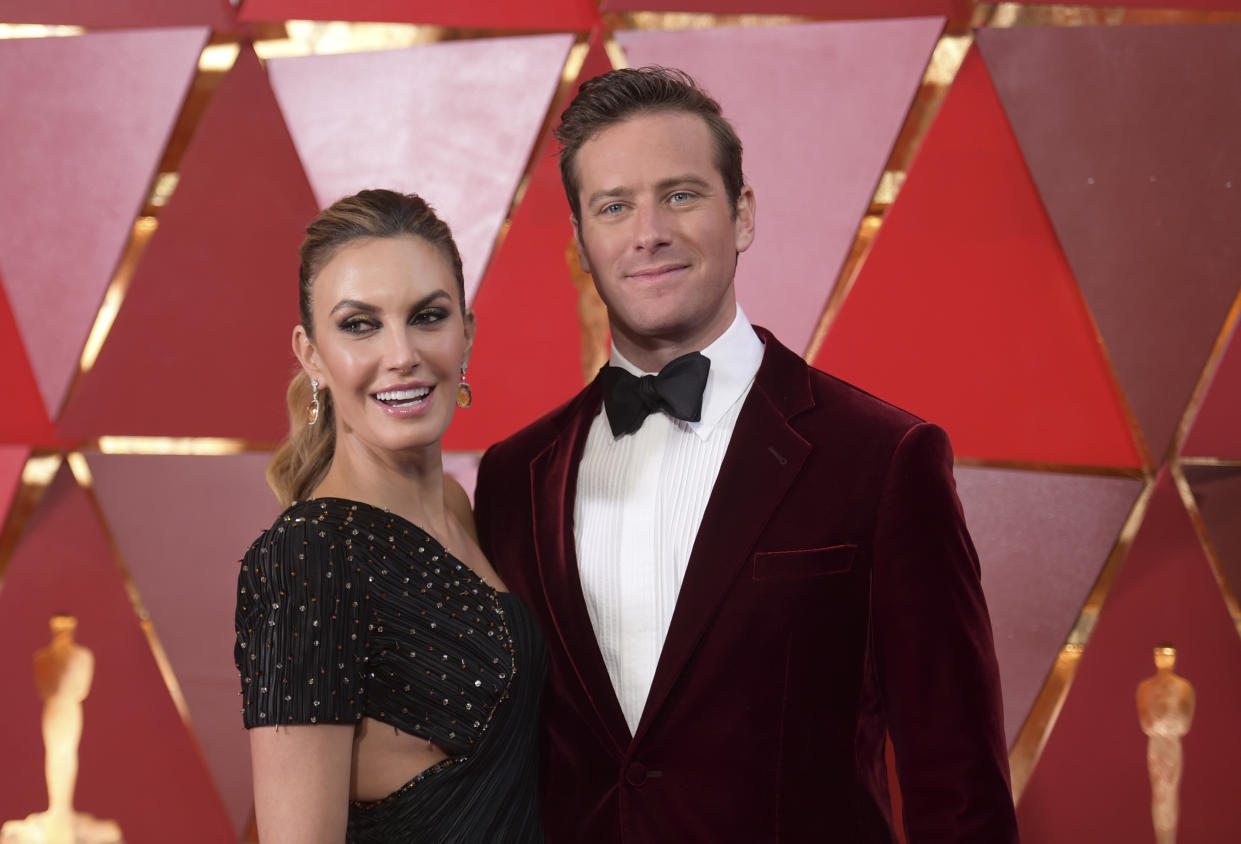 Elizabeth Chambers and Armie Hammer attend the 2018 Oscars. 