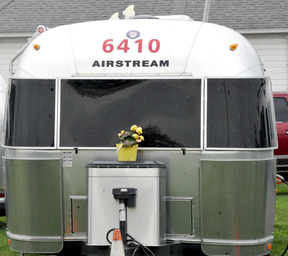 One of the many Airstream campers that rolled into Wooster this week as part of a caravan.