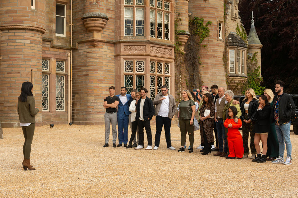 The group gathers at Ardross Castle. (BBC)
