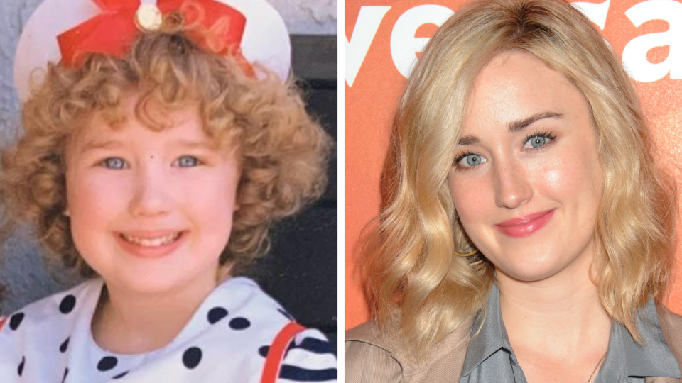 Ashley Johnson Left: 1980s; Right: 2015