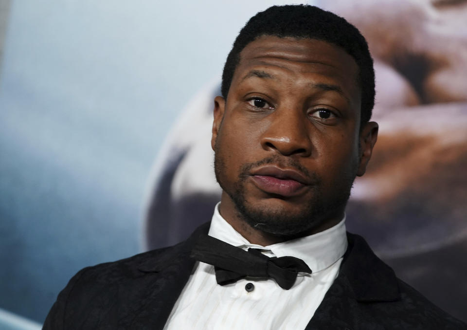 Jonathan Majors, here at the premiere of Creed III, is facing career fallout amid domestic violence charges. 