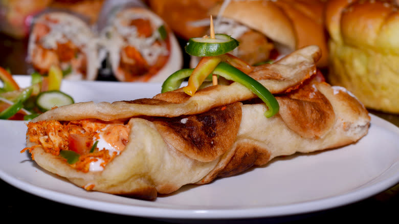 Paratha roll on plate
