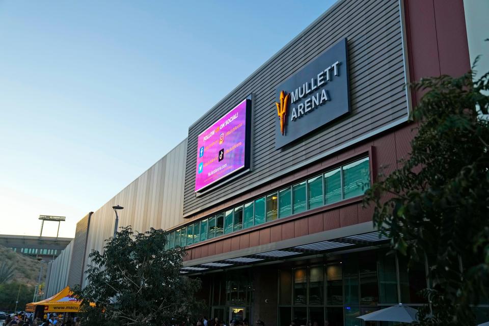 October 14, 2022; Tempe, Ariz; USA; ASUs new multipurpose arena, the Mullett Arena. Mandatory Credit: Patrick Breen-Arizona Republic