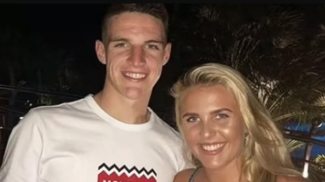 Lauren Fryer and Declan Rice on holiday smiling