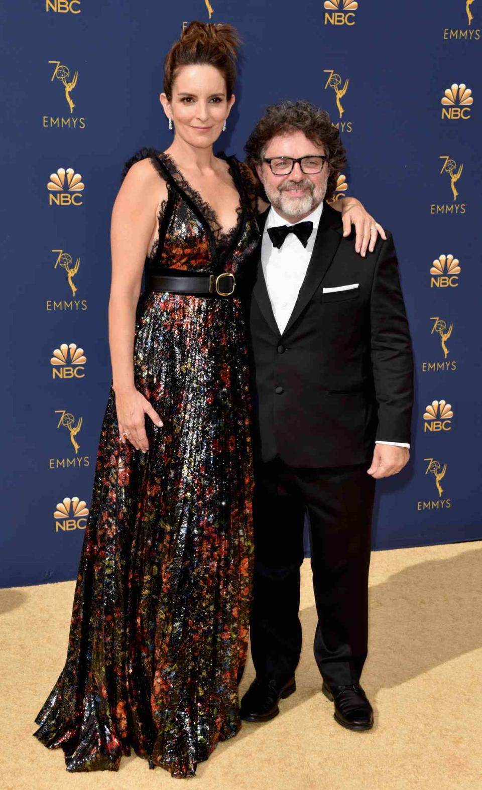 Tina Fey (L) and Jeff Richmond attend the 70th Emmy Awards at Microsoft Theater on September 17, 2018 in Los Angeles, California.