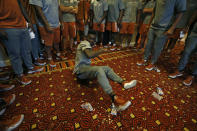 Texas Longhorns' Kobe Boyce dances Saturday Sept. 7, 2019 at the team hotel in Austin, Tx. ( Photo by Edward A. Ornelas )