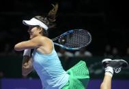 Spain’s Garbine Muguruza in action during her round robin match. BNP Paribas WTA Finals - Singapore Indoor Stadium - 26/10/16. Mandatory Credit: Action Images / Yaocheng Lee Livepic