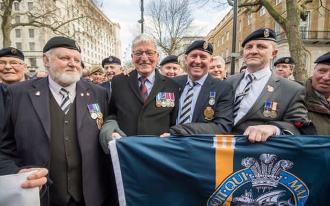 Veterans Justice for Northern Ireland march to Downing Street against Bloody Sunday prosecutions - Credit:  Paul Grover