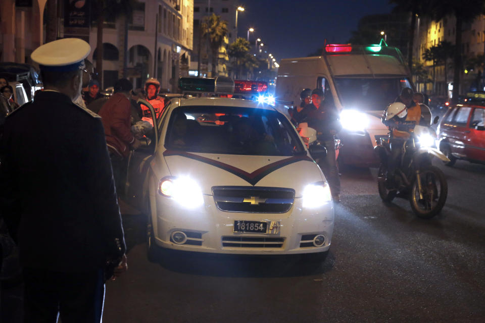 This Saturday April 26, 2014 photo shows Moroccan police officers during their search for drug dealers in Casablanca, Morocco. As home to most of Morocco’s economy, as well as most its slums, Casablanca in particular has always had a crime problem. It is a city of extremes, with skyscrapers and highend nightlife on one hand and the other the crushing poverty that spawned the angry youth who killed 33 people in a spate of bombings in 2003.(AP Photo / Abdeljalil Bounhar)