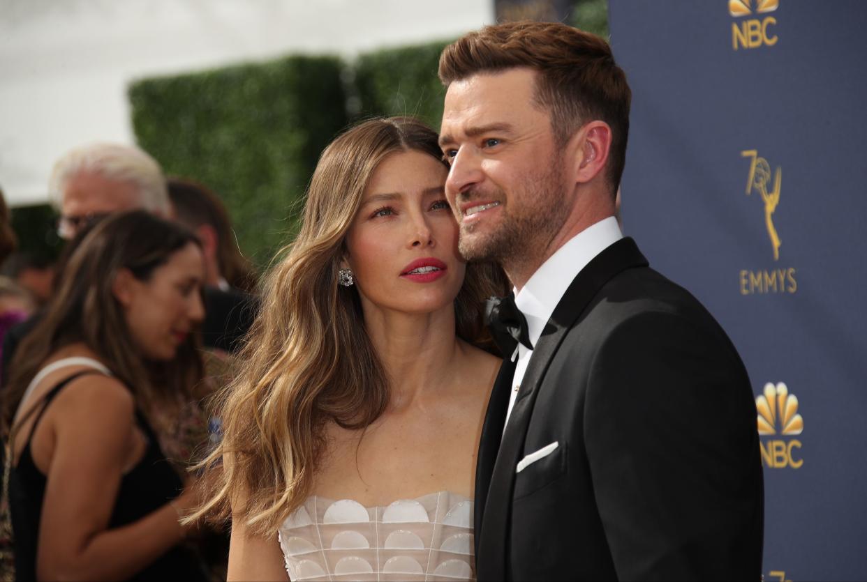 Justin Timberlake and Jessica Biel on the red carpet