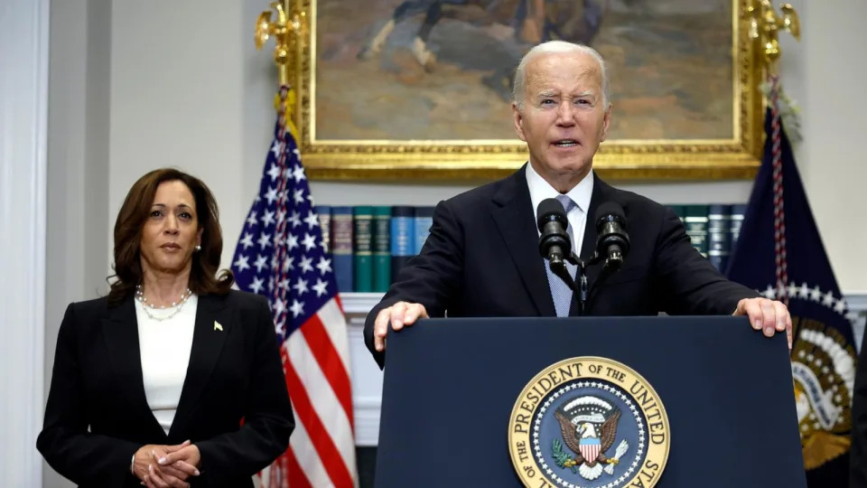 PHOTO: President Joe Biden delivers remarks on the assassination attempt on Republican presidential candidate former President Donald Trump at the White House, on July 14, 2024, in Washington, D.C. (Kevin Dietsch/Getty Images)
