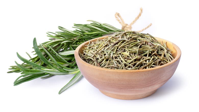 Dried and fresh rosemary
