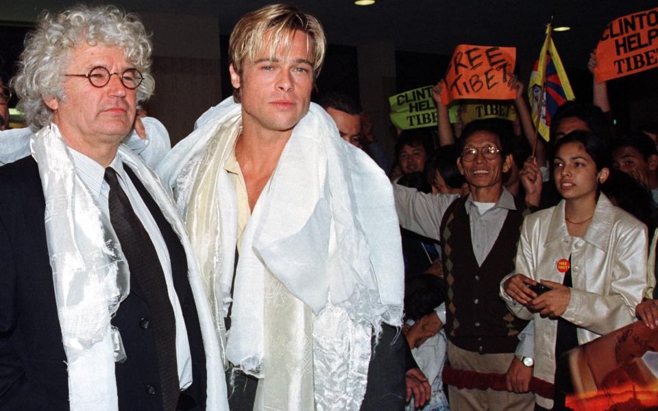 Seven Years In Tibet star Brad Pitt with director Jean-Jacques Annaud in 1997 - Reuters