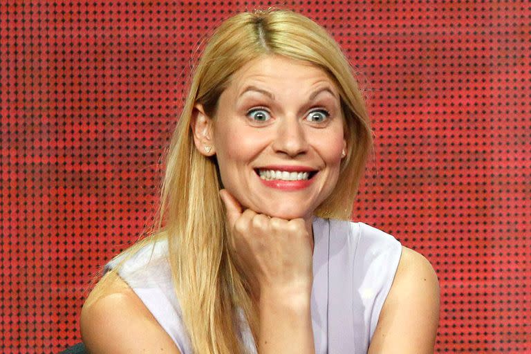 ¡No me digas! Esta fue una de las caras que puso Claire Danes, durante su encuentro con la prensa por el estreno de la nueva temporada de Homeland.