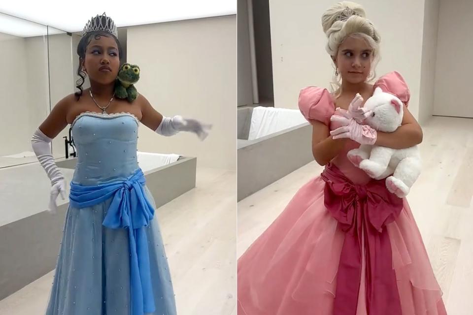 <p>Kim and North/Tiktok</p> North West (L), Penelope Disick (R)