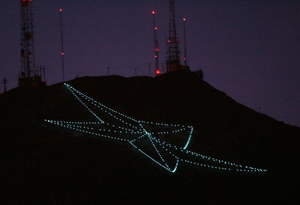 04/03/2012 The Star on the Mountain shines blue in recognition of Autism Awareness Month. The Autism Community Network of El Paso led the effort. “It was a long time coming for El Paso,” said David Taylor, the network’s founder and executive director. “It raises awareness much more than a T-shirt does.”