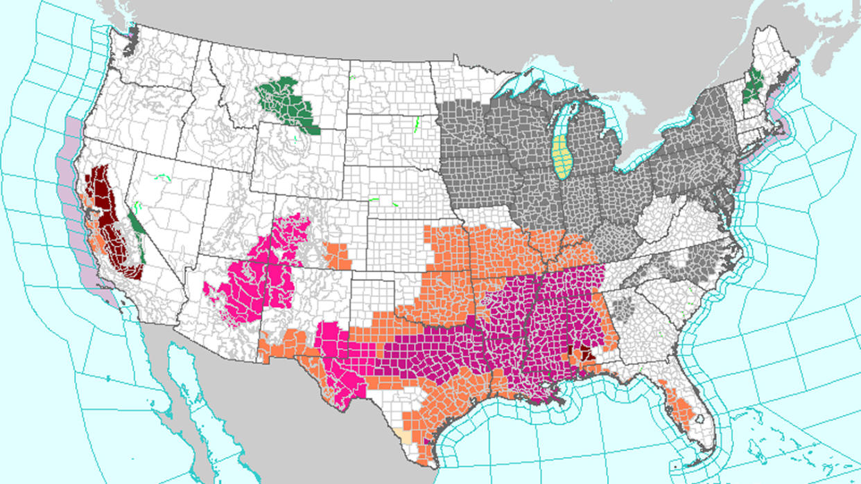 The National Weather Service posted heat advisories in 16 states on Wednesday 