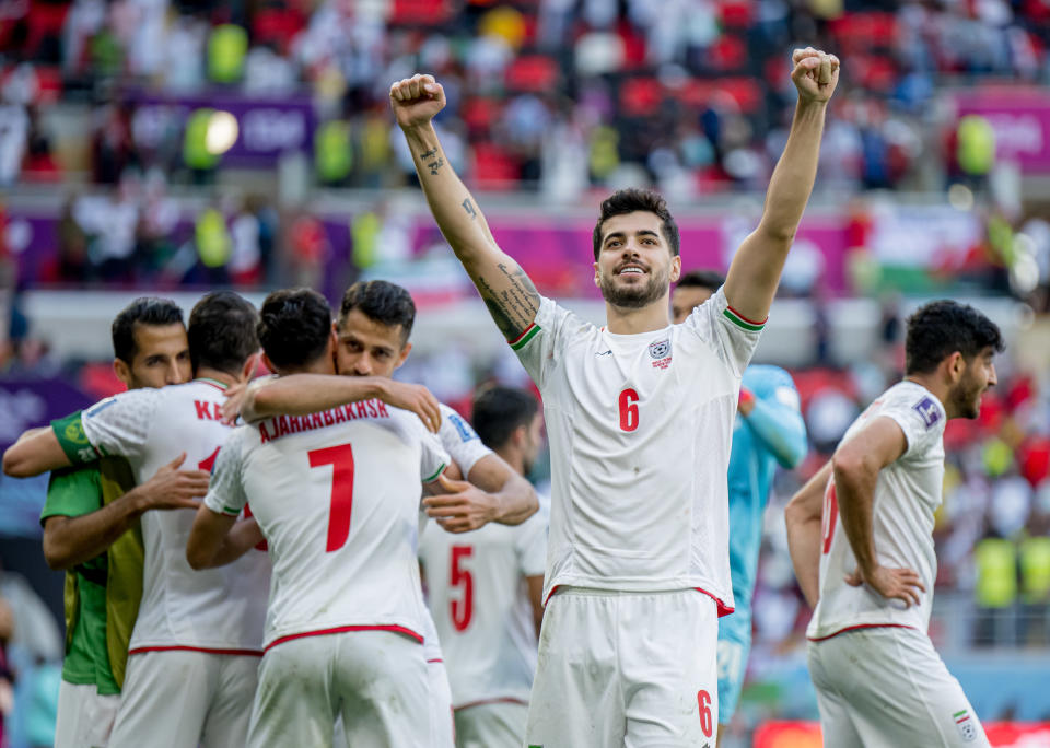 Saeid Ezatolahi (pictured) celebrates after winning.