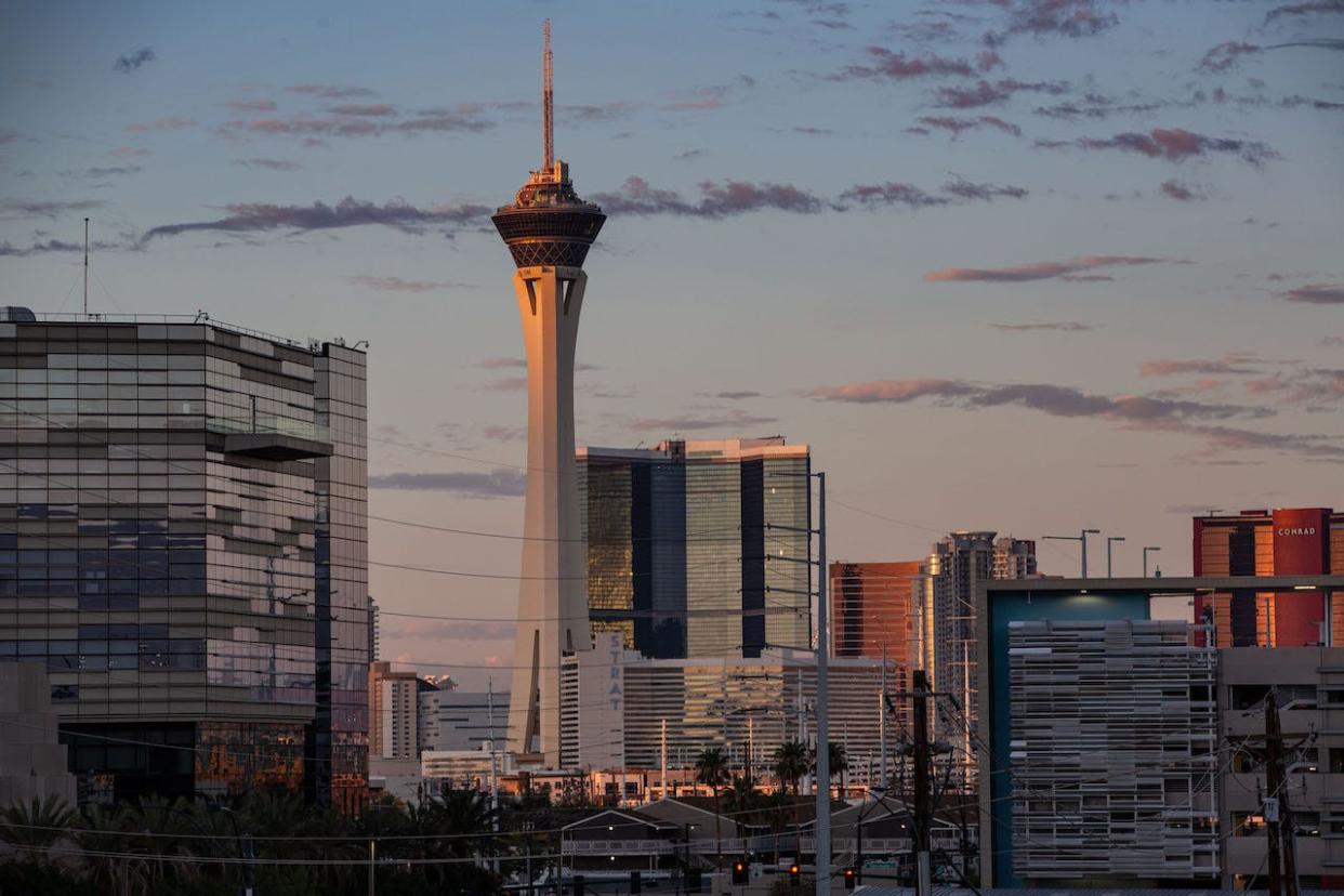 A tower and other buildings.