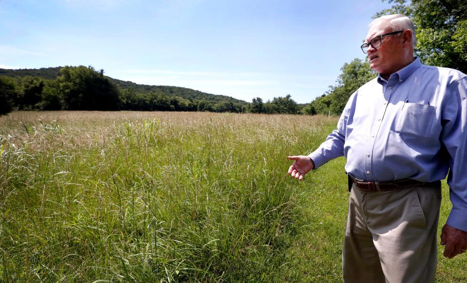 Pettus Read, a Rutherford County Commissioner, shows off his farm land in the Versailles community on Wednesday, May 29, 2024, as he talks about wanting to preserve some of the rural land in Rutherford County.