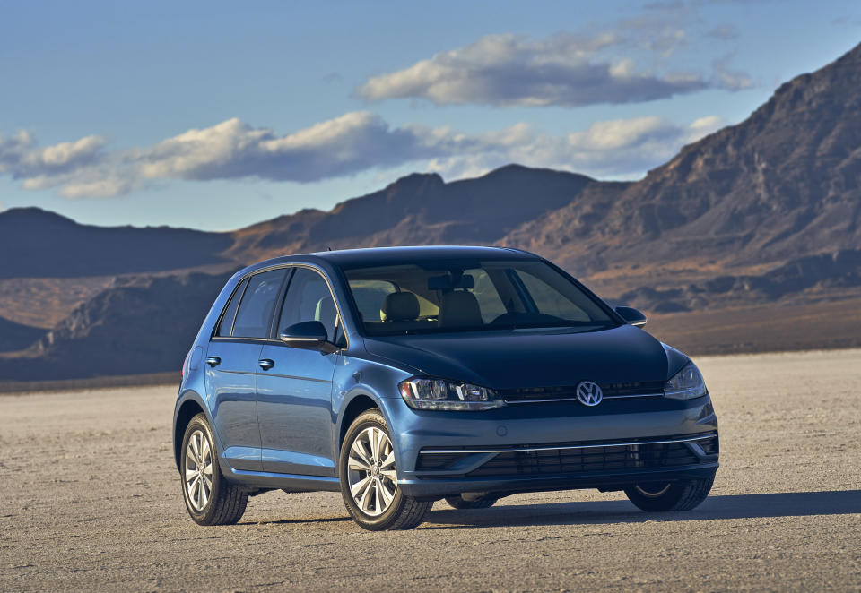 This photo provided by Volkswagen shows the 2021 Golf, a practical hatchback with lots of storage space and a comfortable ride. (Volkswagen of America via AP)