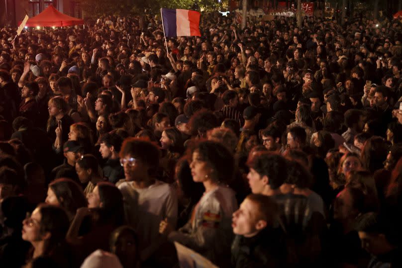 Manifestación contra Agrupación Nacional en París. 