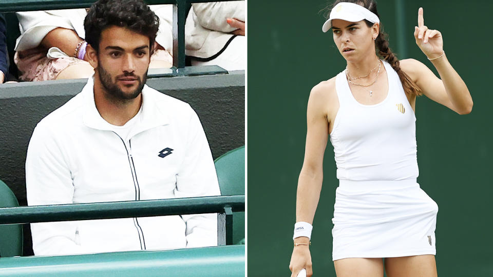 Matteo Berrettini and Ajla Tomljanovic, pictured here at Wimbledon.