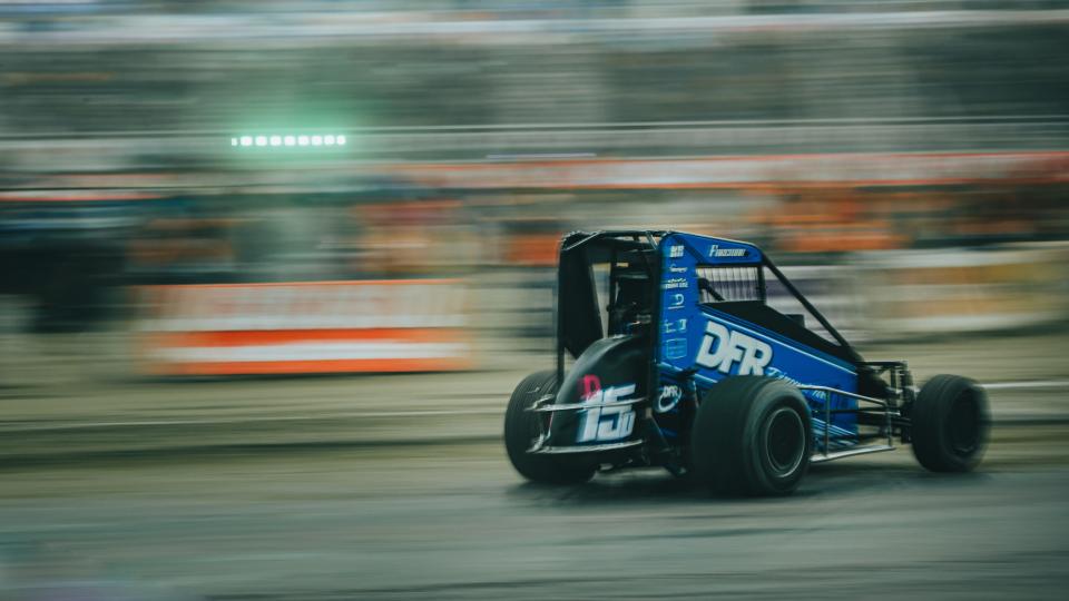 Andrew Deal raced Saturday at the Chili Bowl Nationals where speeds can reach more than 80 mph.