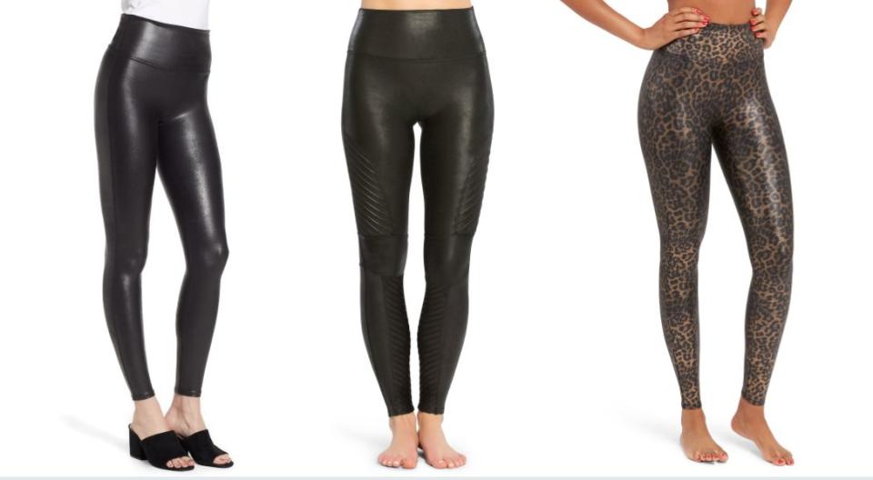 While the regular style of these Spanx faux leather leggings sold out before most of us woke up this morning, other sizes and styles are still good to go, like the <a href="https://fave.co/2OORTFZ" target="_blank" rel="noopener noreferrer"><strong>petite version</strong></a> (left), <a href="https://fave.co/34ofG6k" target="_blank" rel="noopener noreferrer"><strong>badass moto style</strong></a> (center) and <strong><a href="https://fave.co/2DkZBCp" target="_blank" rel="noopener noreferrer">leopard</a></strong> (right). Prices range from $78 to $88.&nbsp;