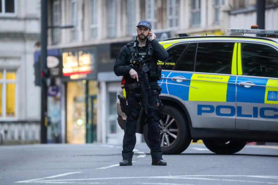 A police officer at the scene of the Streatham terror attack (REUTERS)