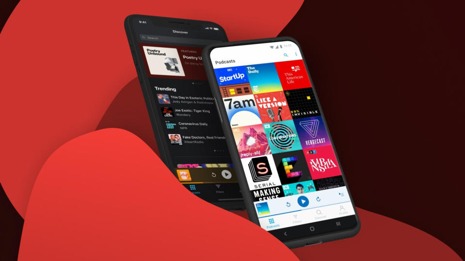 Pocket Casts app for Android running on phone.