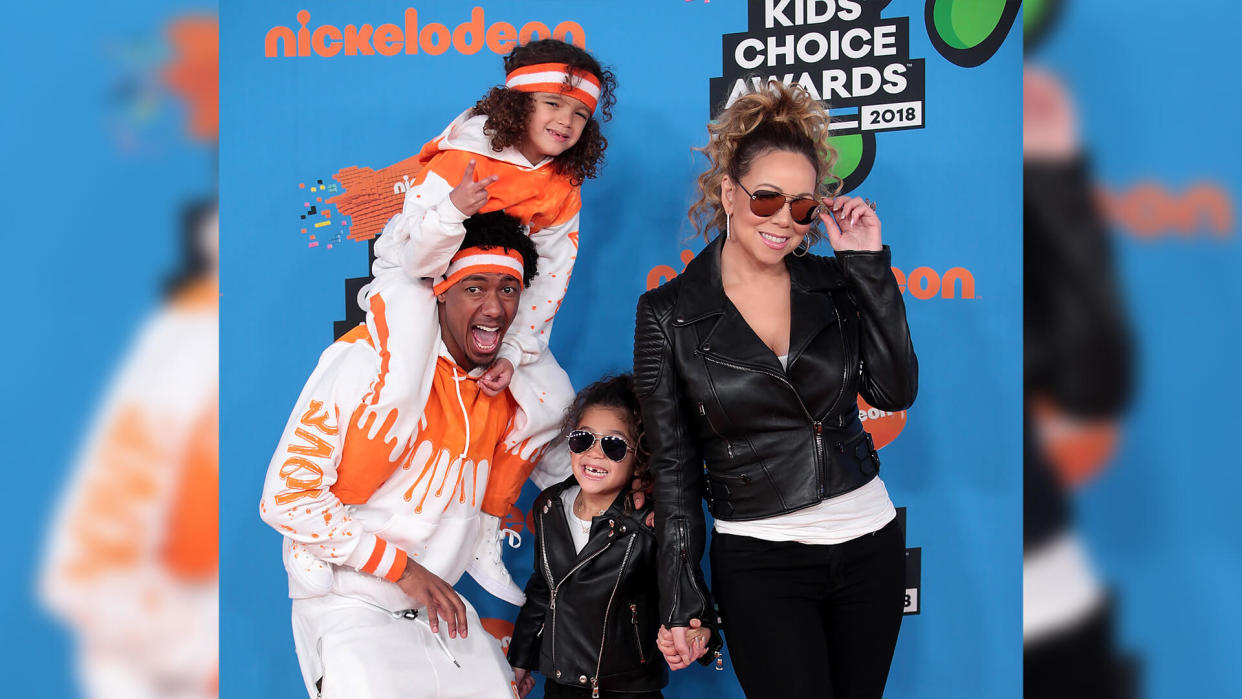 Mandatory Credit: Photo by Imagespace/Shutterstock (9475709n)Mariah Carey, Nick Cannon, Moroccan Cannon, Monroe CannonNickelodeon Kids' Choice Awards, Arrivals, Los Angeles, USA - 24 Mar 2018.