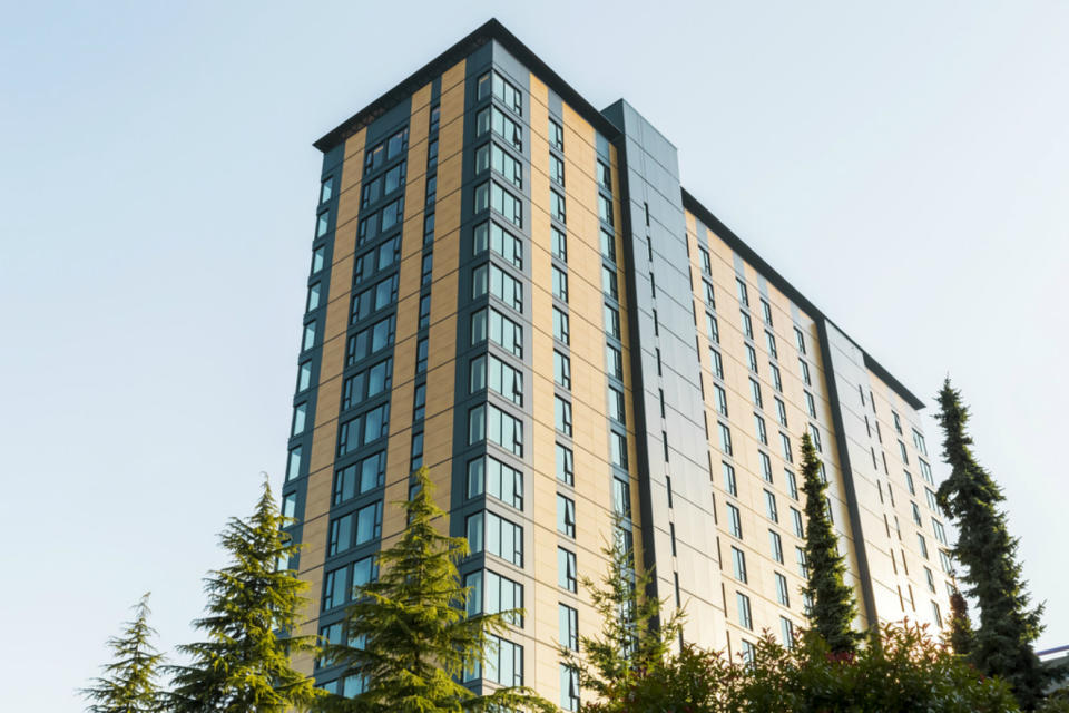 <p>Este es actualmente el edificio de madera más alto del mundo. Tiene 18 pisos y 53 metros y se trata de una residencia de estudiantes de Vancouver (Canadá) llamada Brock Commons. (Foto: University British Columbia). </p>