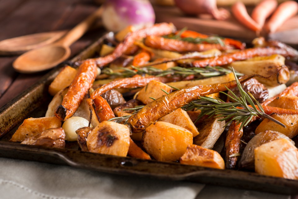 Healthier swap: roasted yams and parsnips