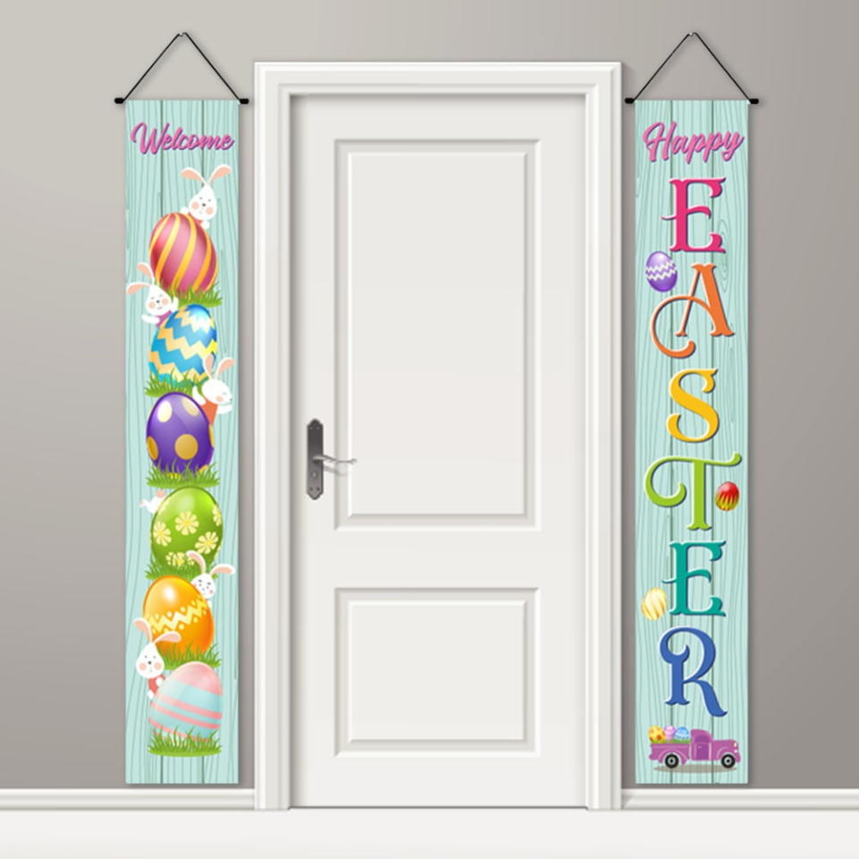 <p><a href="https://go.redirectingat.com?id=74968X1596630&url=https%3A%2F%2Fwww.walmart.com%2Fip%2FEaster-Porch-Sign-Welcome-Happy-Easter-Banner-Easter-Poster-Door-Hanger-for-Spring-Indoor-Outdoor-Easter-Door-Decoration-Party%2F723816414&sref=https%3A%2F%2Fwww.thepioneerwoman.com%2Fholidays-celebrations%2Fg46988617%2Fwalmart-easter-decorations%2F" rel="nofollow noopener" target="_blank" data-ylk="slk:Shop Now;elm:context_link;itc:0;sec:content-canvas" class="link ">Shop Now</a></p><p>Happy Easter Banners</p><p>walmart.com</p><p>$10.61</p><span class="copyright">Walmart</span>