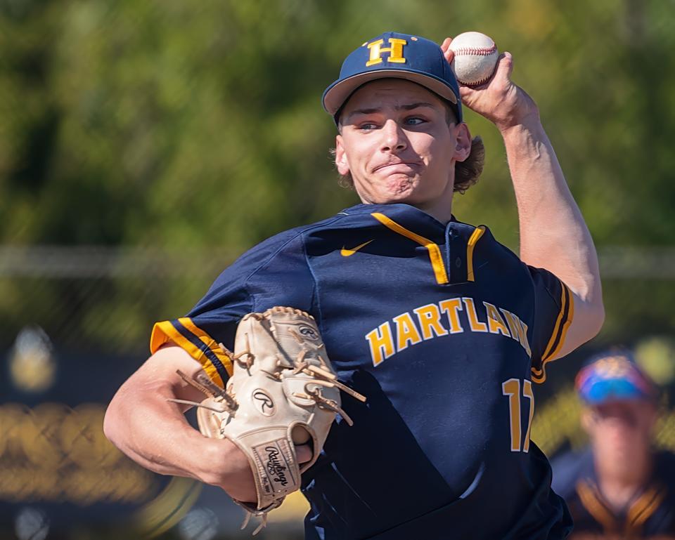 Hartland pitcher Michael Zielinski had his longest outing of the season during a 6-4 victory over Howell Monday, May 6, 2024.