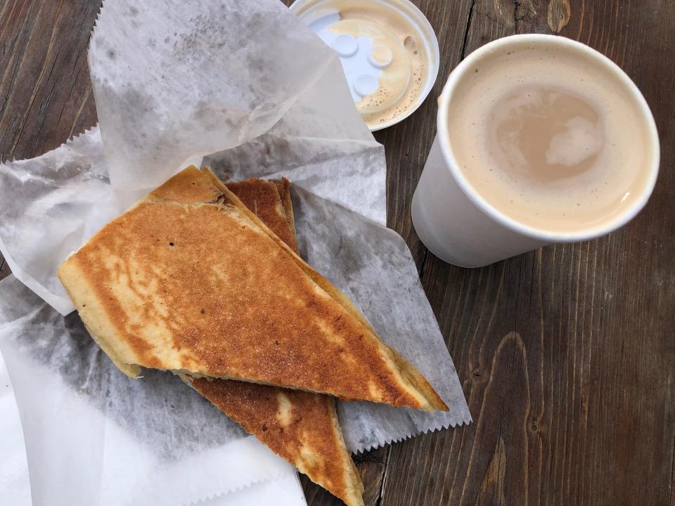 Cafe con Leche and tostadas are a great start to the day at Soy Cubano.