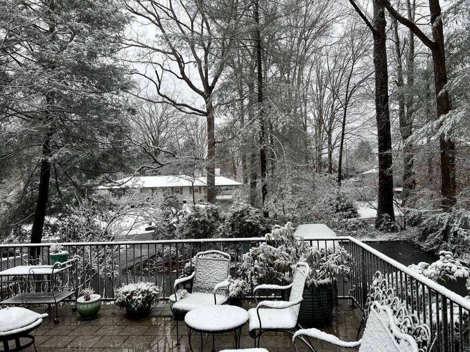 Biltmore Forest has a light covering of snow the morning of Jan. 3, 2022.