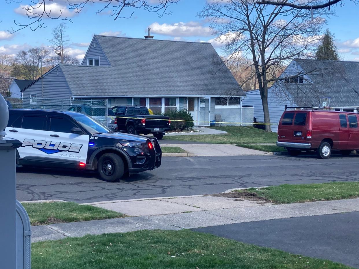 Police activity along Viewpoint Lane in Falls Township March 16. A shooting canceled events and closed businesses in the Levittown area Saturday.