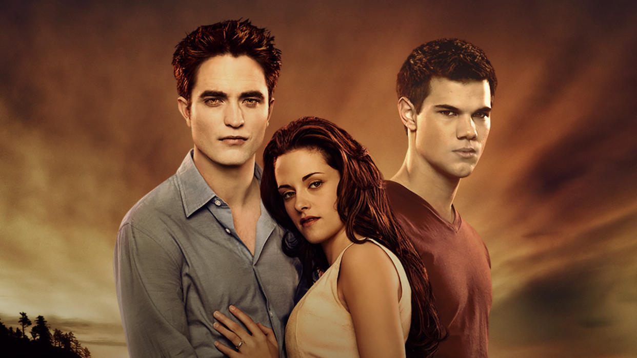  Robert Pattinson, Kristen Stewart and Taylor Lautner in The Twilight Saga: Breaking Dawn Part 1. 