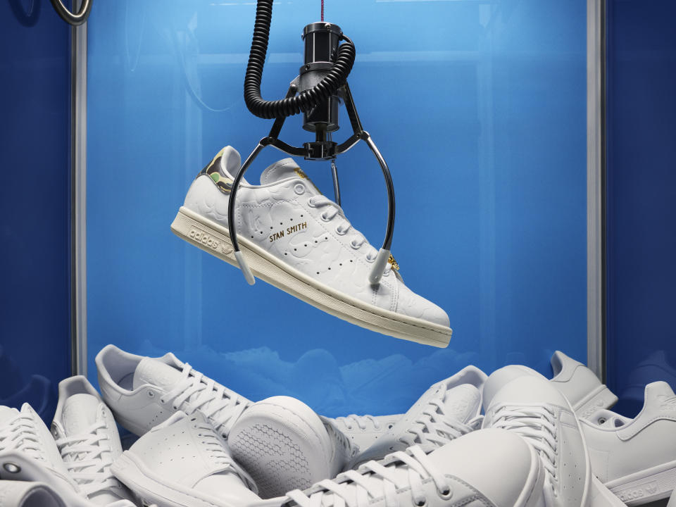 Adidas, Stan Smith, Bape, Japanese streetwear, collaboration, sneakers.