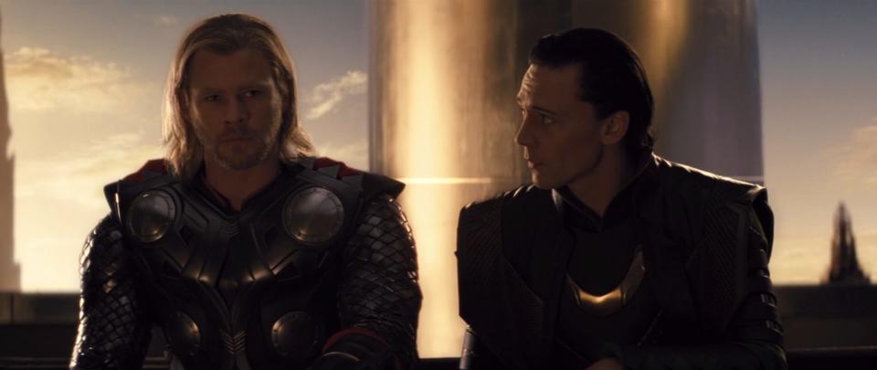 Chris Hemsworth as Thor and Tom Hiddleston as Loki in "Thor."