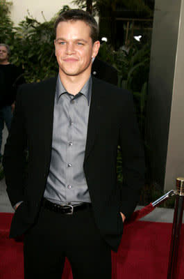 Matt Damon at the Hollywood premiere of Universal Pictures' The Bourne Supremacy